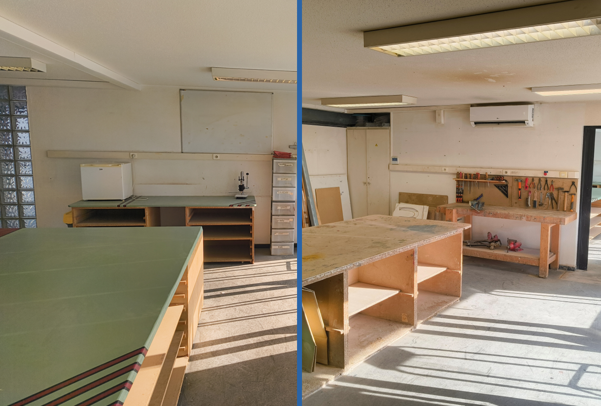 Photos de l'atelier partagé au sein des locaux de l'ancienne MJC PIchon